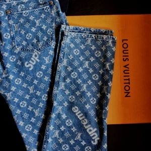 An Authentic pair of Louis Vuitton Supreme Denim Jeans